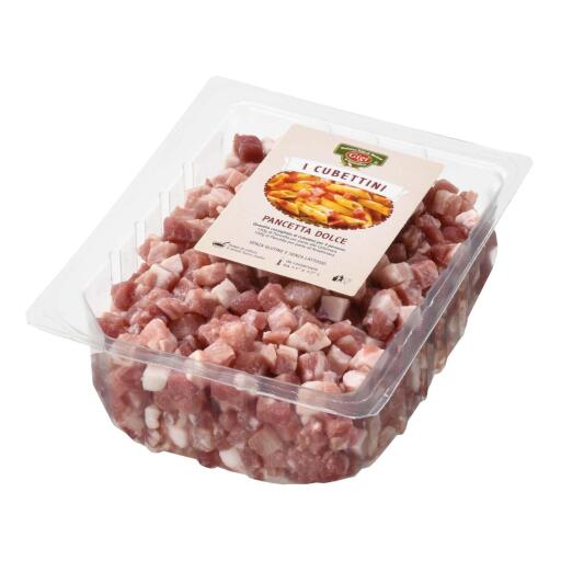 Pancetta a cubetti dolce vaschetta 500g "i Cubettini"
