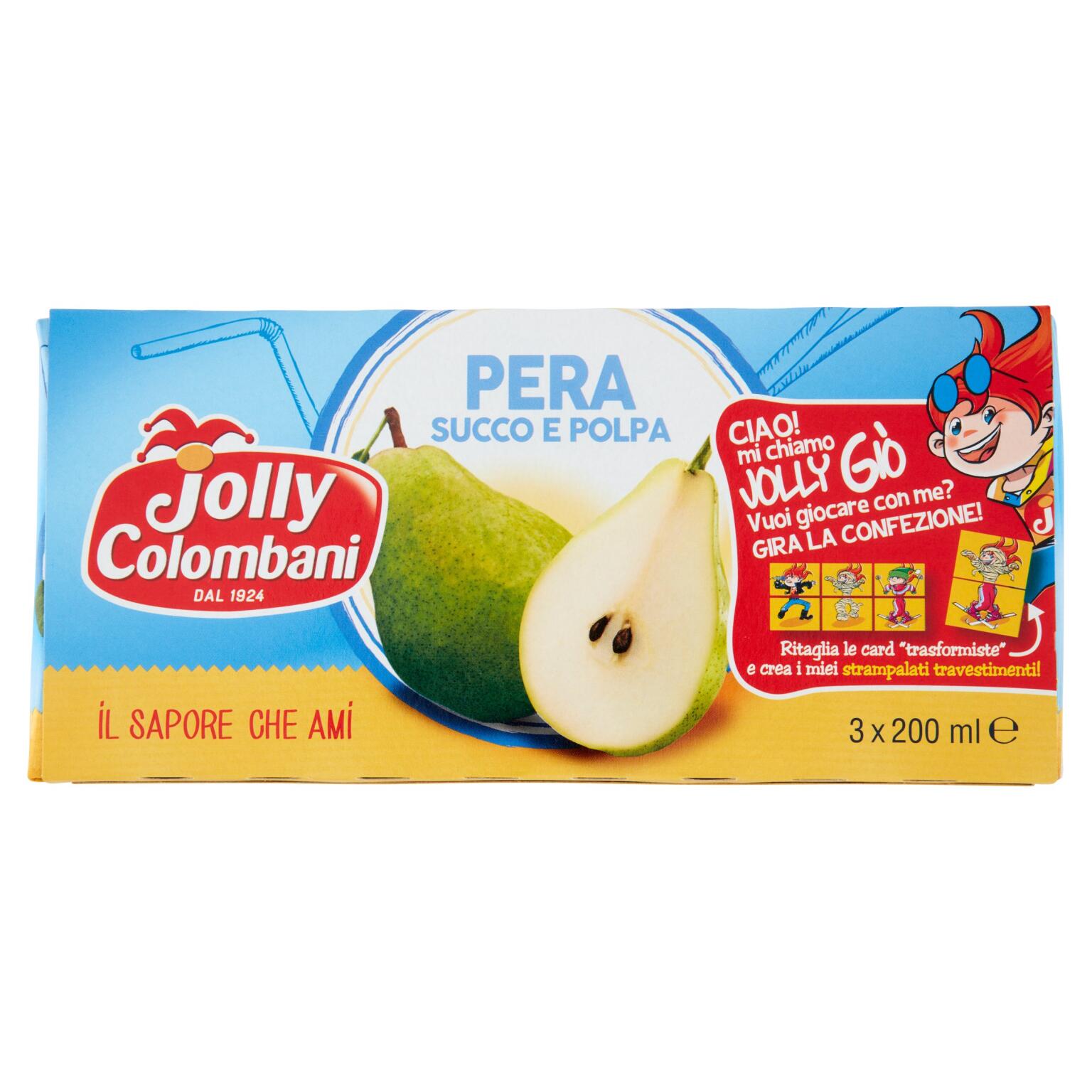 Succo e polpa brick 3x200ml pera Jolly Colombani