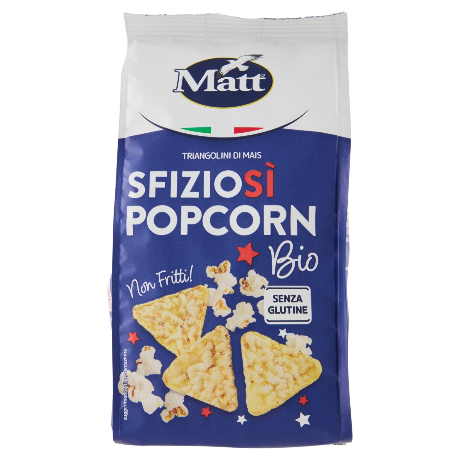 Sfiziosì popcorn bio 60g triangolini di mais inte grale