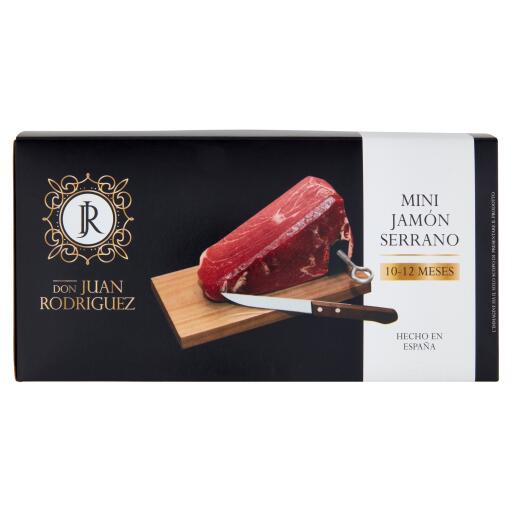 Mini Jamon serrano peso 1kg stagionatura 10/12 mesi confezione regalo con morsa a coltello