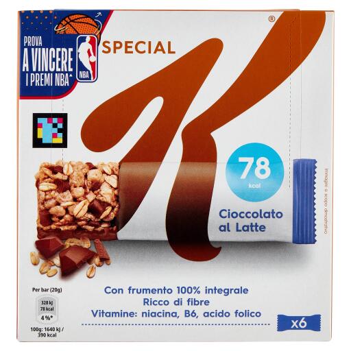 Kellogg's Special K barrette di cioccolato al latte 6x20g