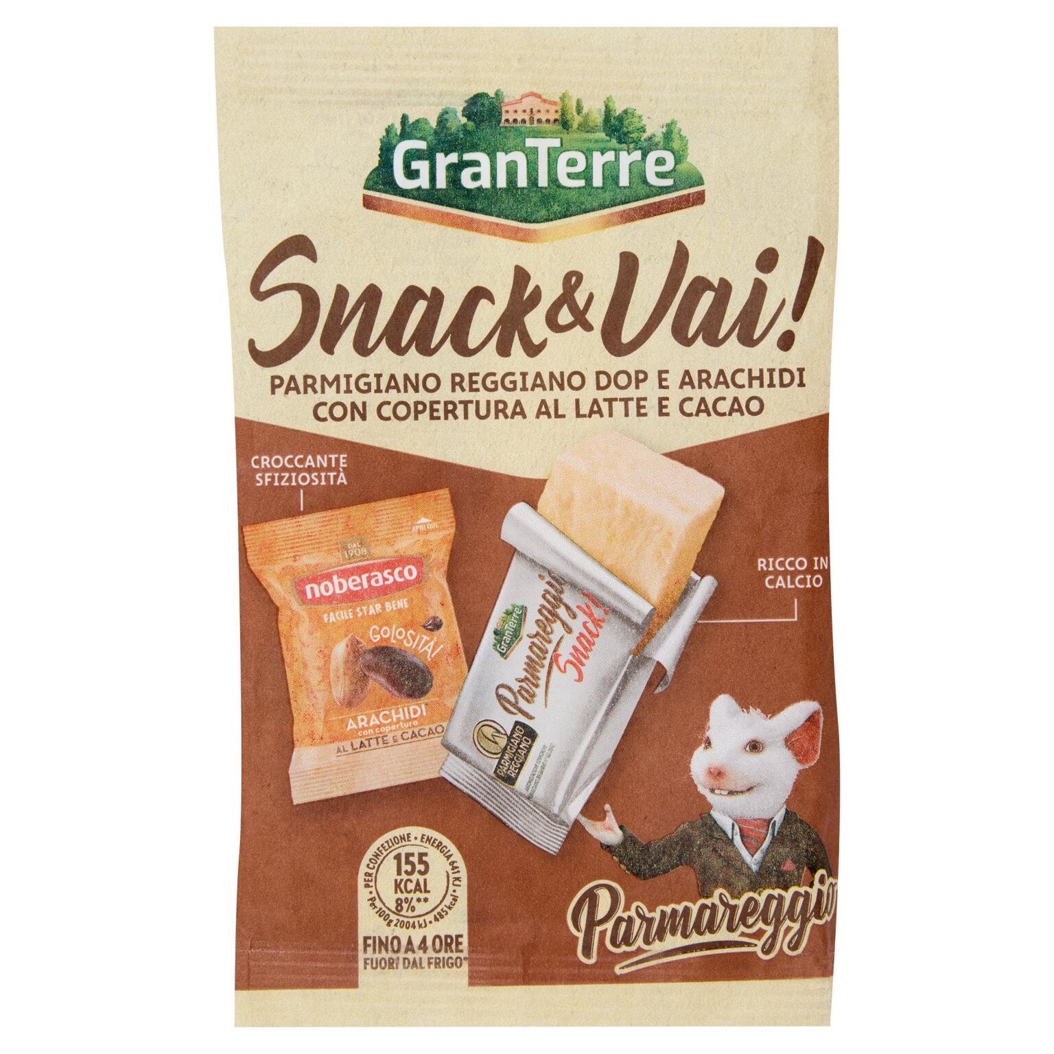 Sanck&Vai Parmigiano Reggiano Dop 17g+Arachidi con copertura al latte e cacao Granterre