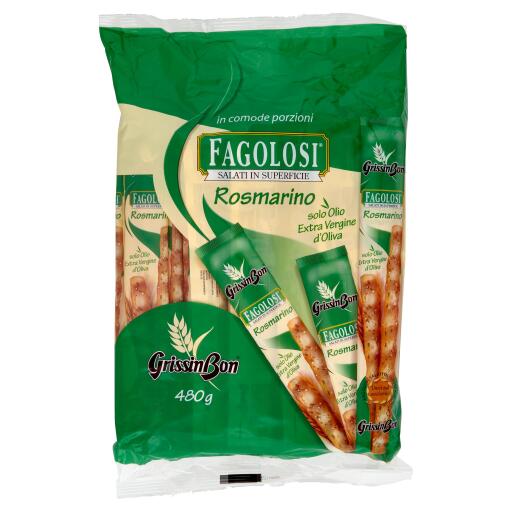 Grissini Fagoloso,in comode porzioni,con Rosmarino 480g Grissin Bon