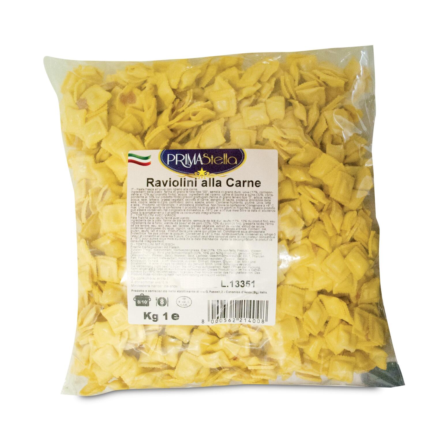Ravioli alla carne 1Kg Prima Stella