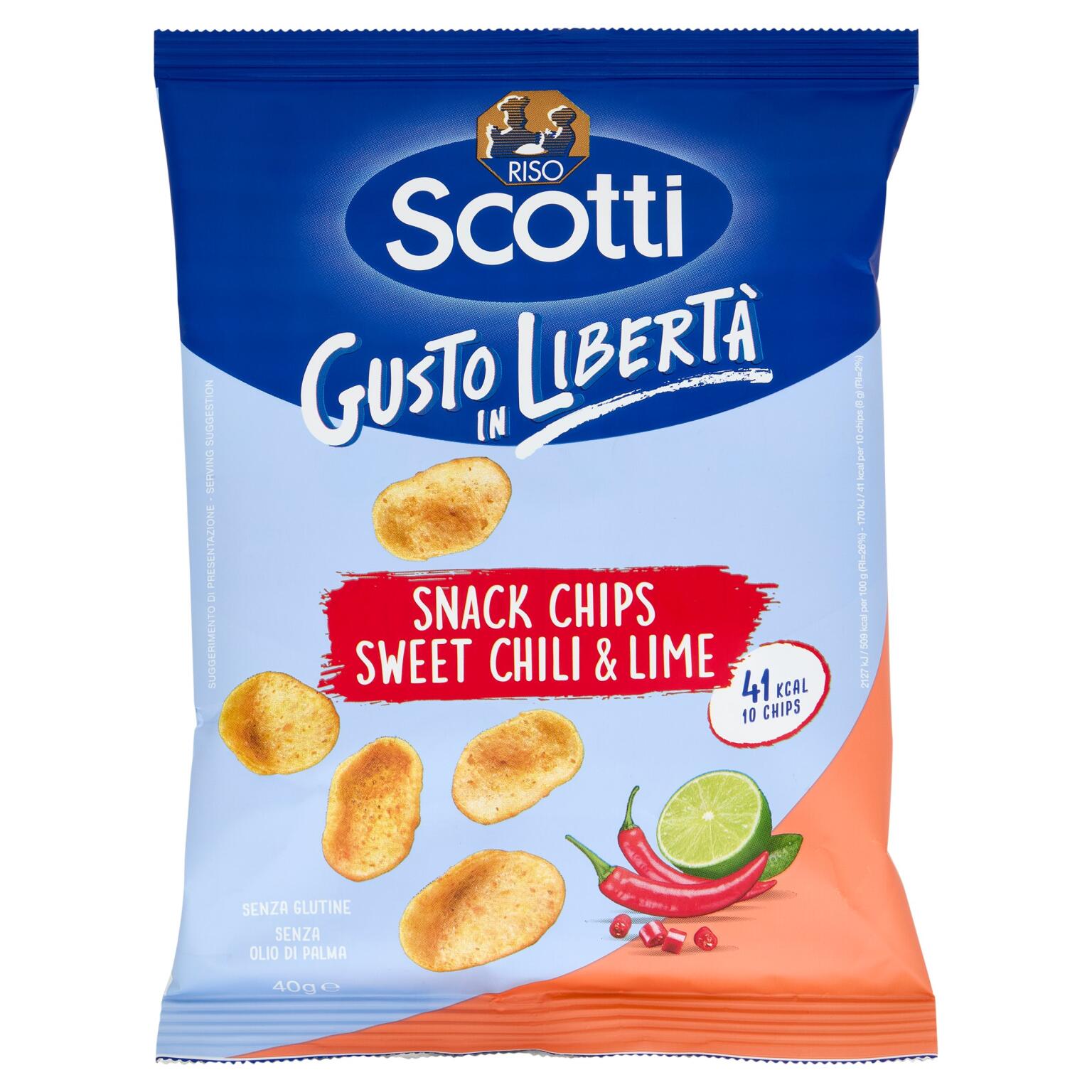 Snack con riso sweet chili e lime 40g Scotti