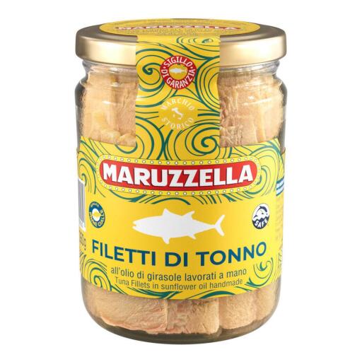 Filetto di Tonno in olio di girasole vaso vetro 400g Maruzzella