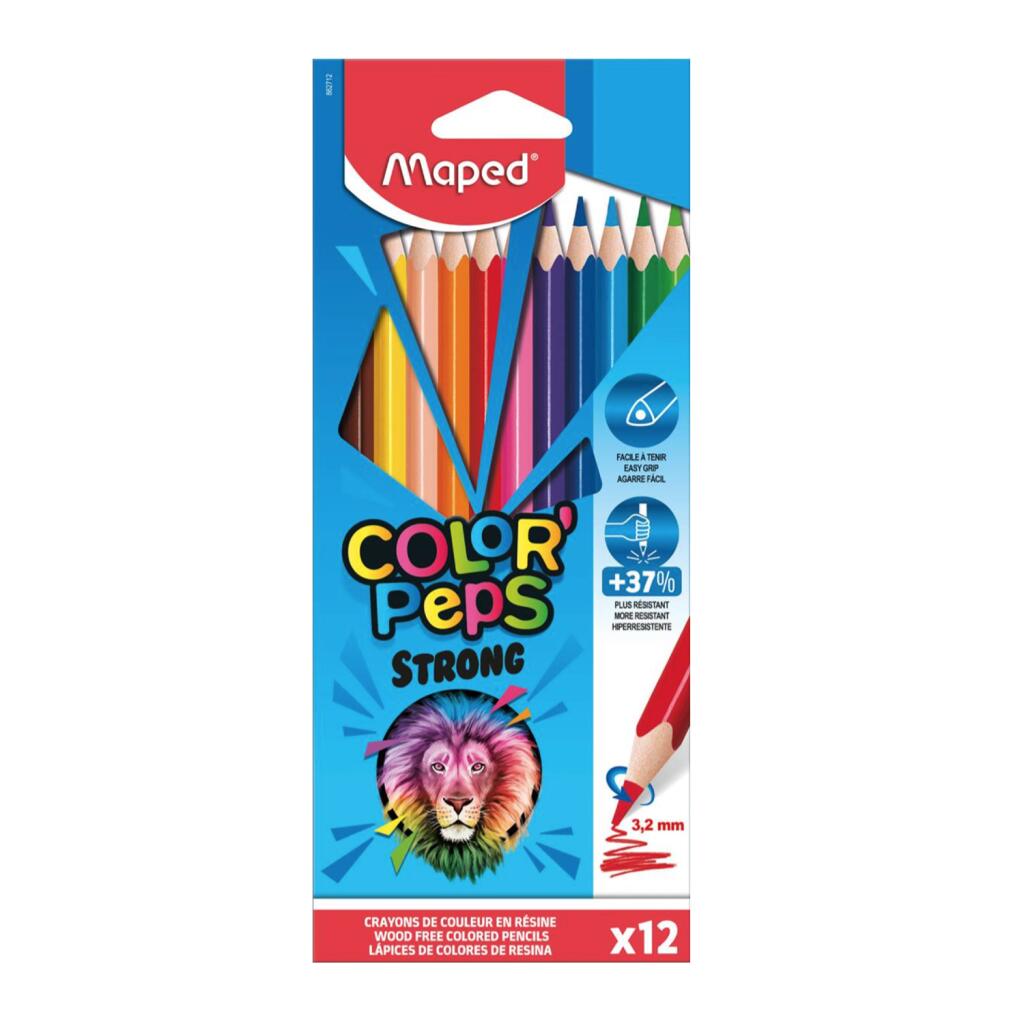 Pastelli strong color peps 12 pezzi Maped