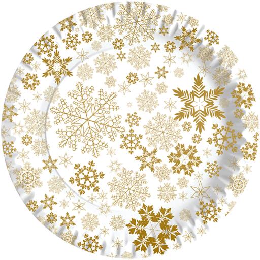 10Piatti Piani in cartoncino d.18 Dopla Gold Ice