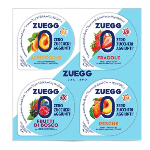 Confettura Zero Zuccheri Aggiunti Frutta Assortita 4x20g Zuegg