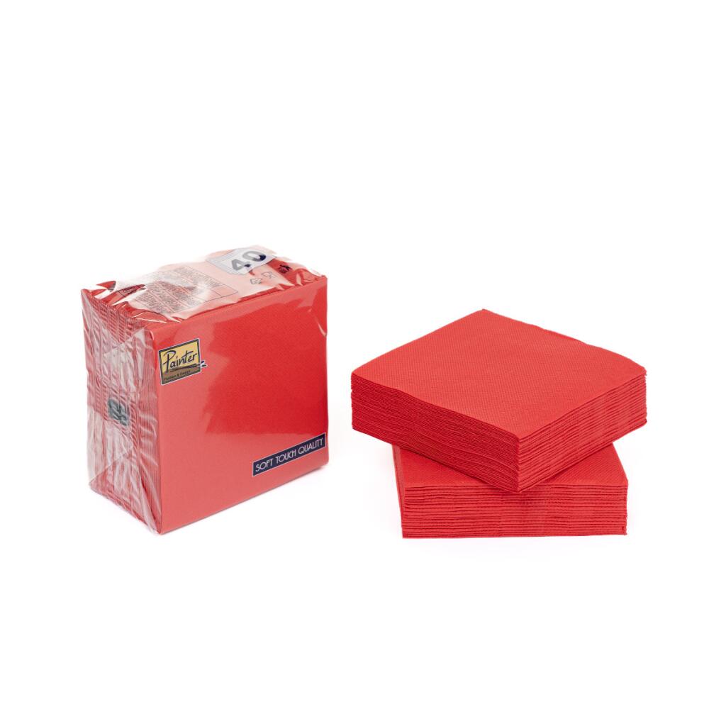 40 Tovaglioli 25x25cm Rosso