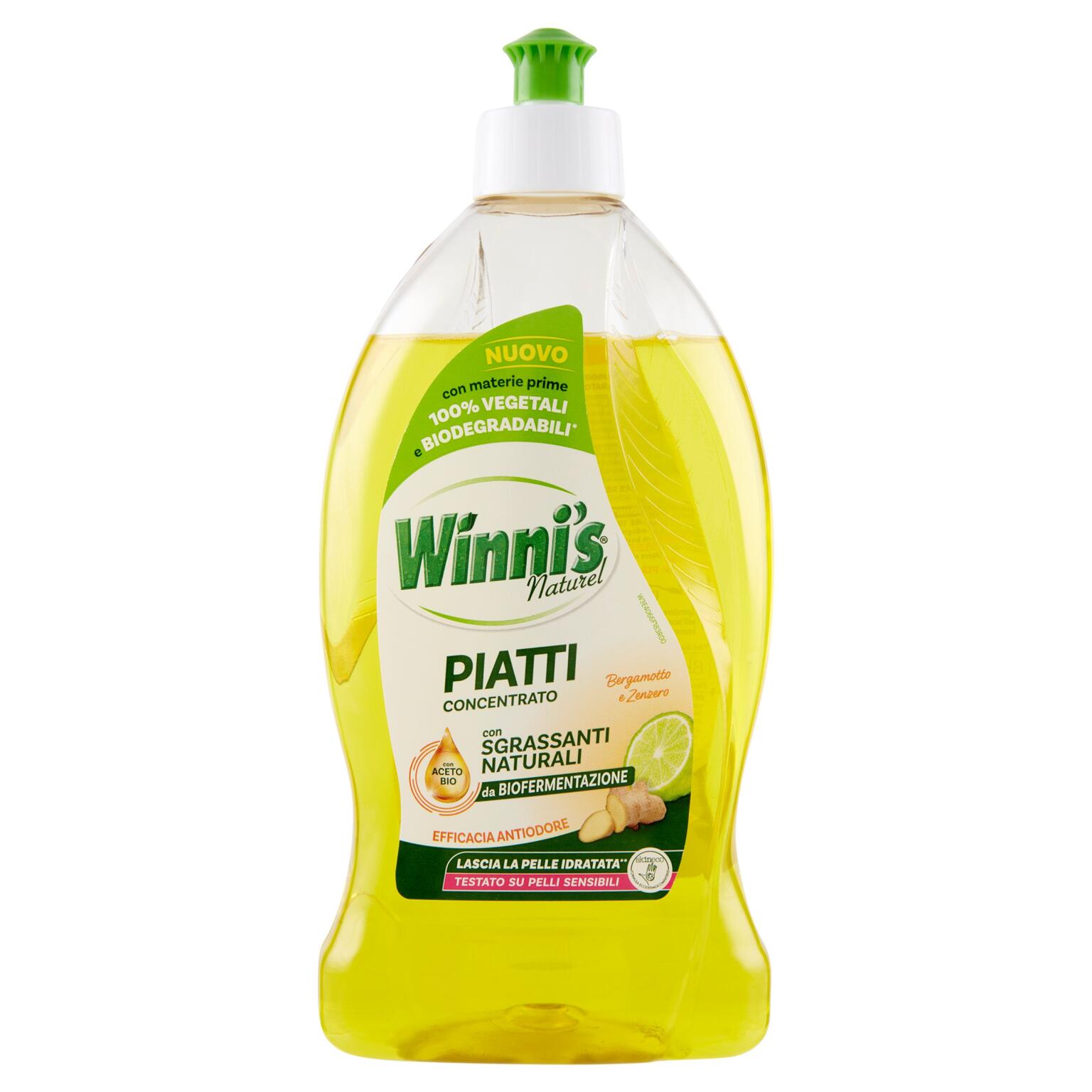 Detersivo piatti liquido zenzero e bergamotto, 480ml, Winni's