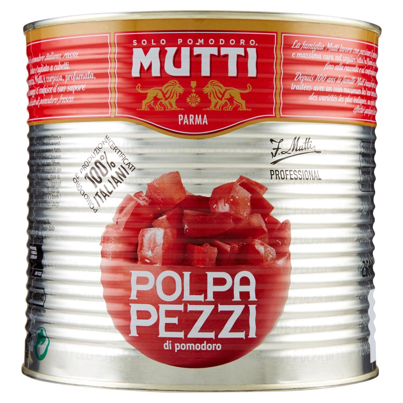 Polpa pomodoro pezzi latta 2,5kg Mutti