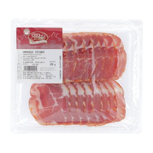 Capocollo piccante vaschetta 100g San Pietro