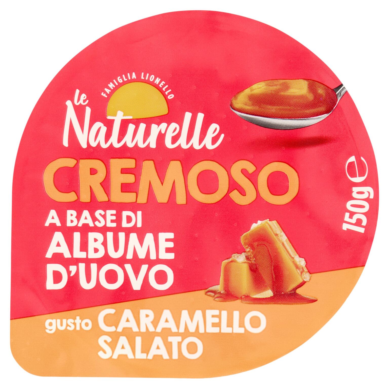 Dessert cremoso a base di albume d'uovo gusto Caramello salato da 150g Le Naturelle