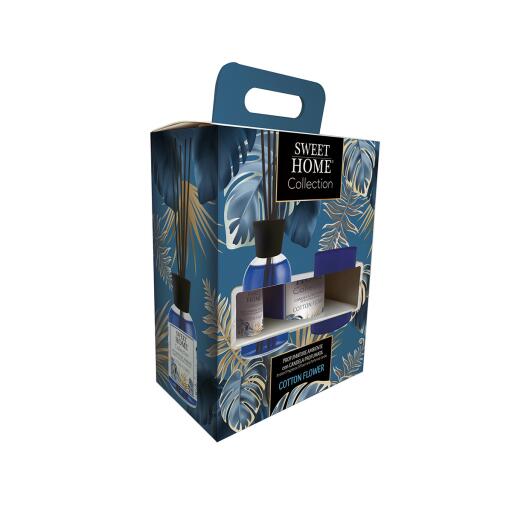 Profumatore Ambiente con diffusore 100ml +Candela Cotton Flower Sweet Home