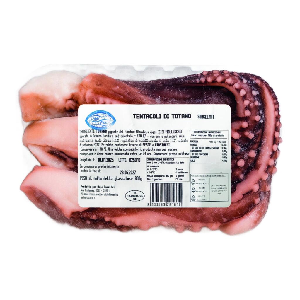 Tentacoli di Totano Gigante del Pacifico 800g vaschetta Oggi Pesce