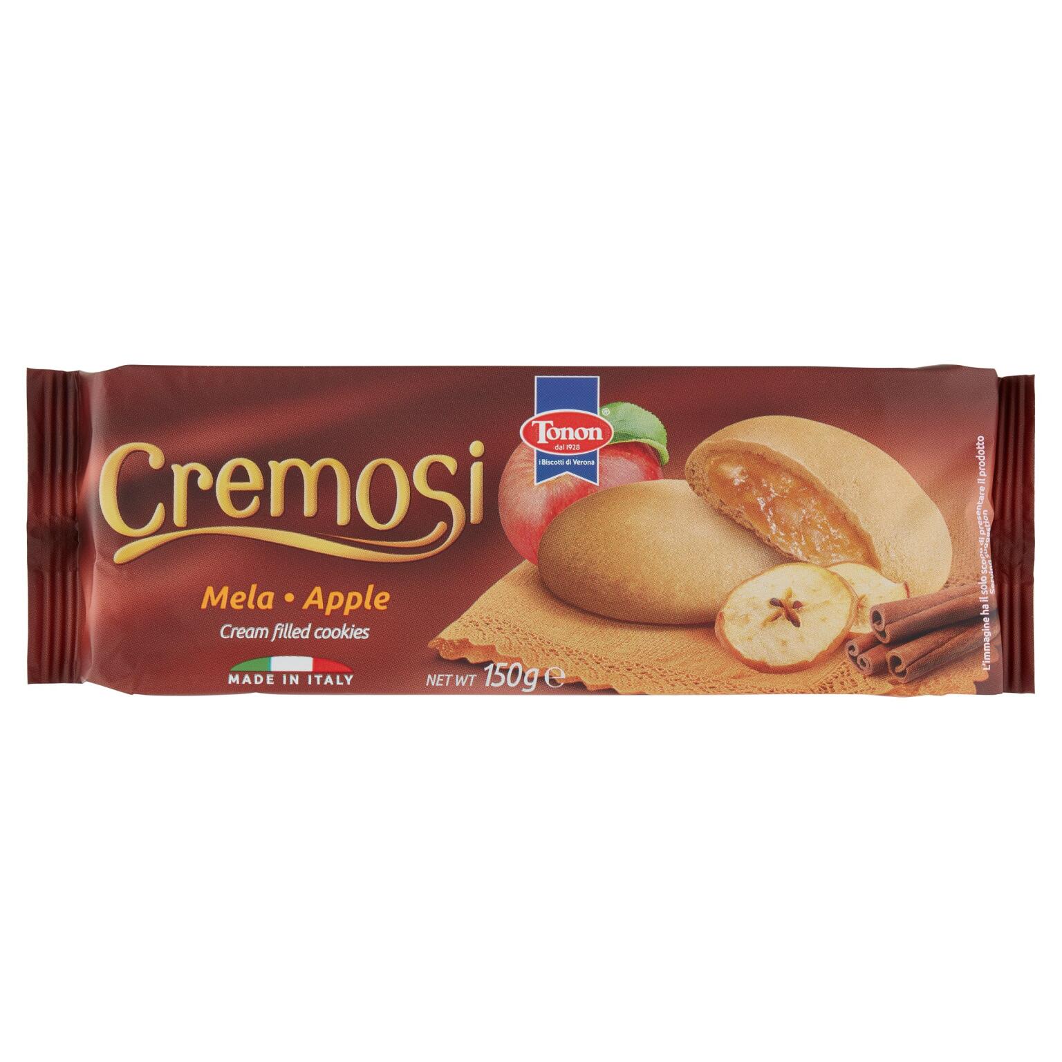 Biscotti cremosi farciti di confettura di mele, 150g, Tonon