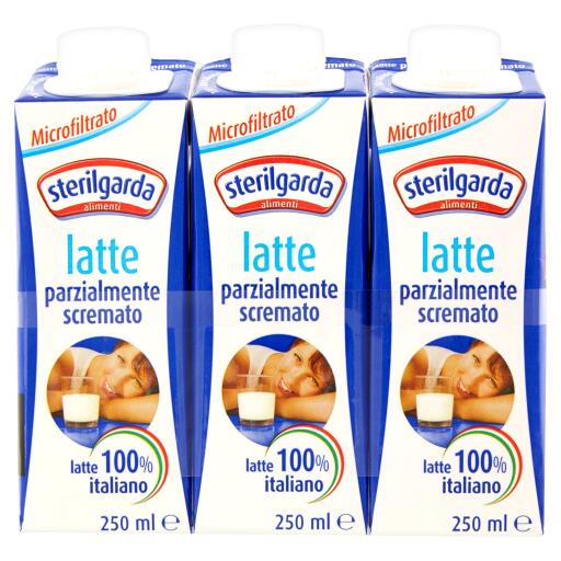 Latte parzialmente scremato uht 100%italiano 3x250ml Sterilgarda