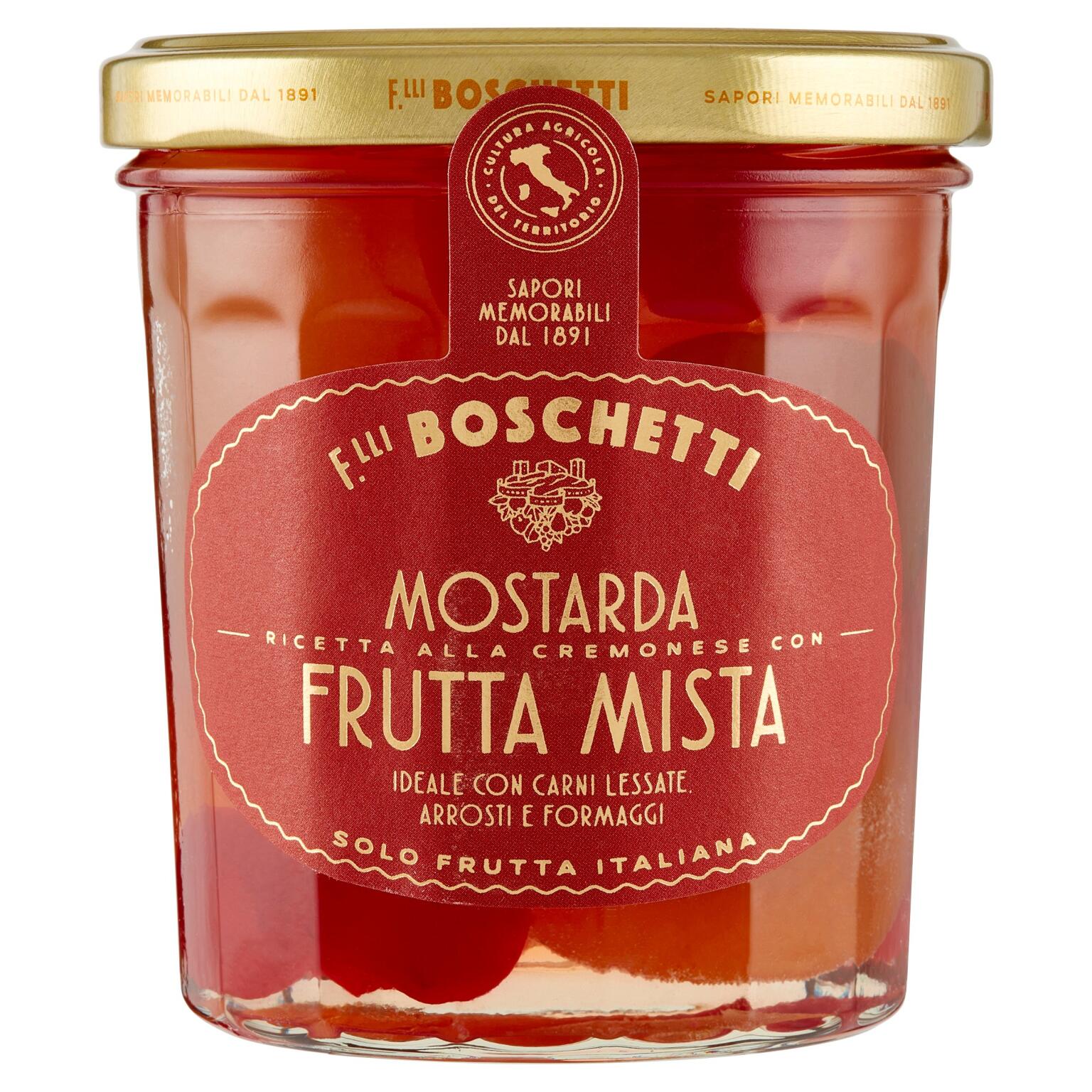 Mostrada Cremonese con frutta intera 400g Boschetti