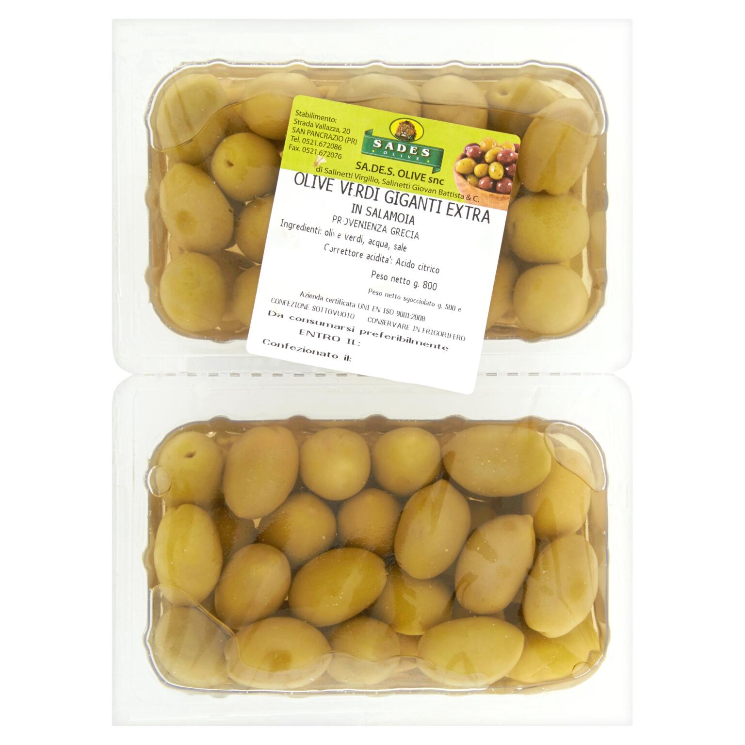 Olive verdi giganti 500g Sades