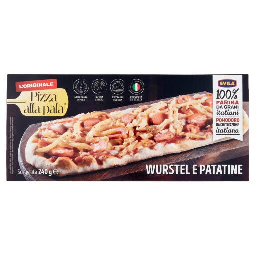Pizza alla pala wurstel di pollo e tacchino e patatine 240g Svila