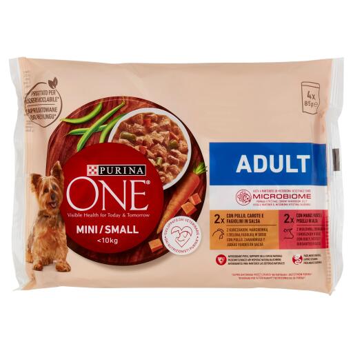 Purina One Mini Adult 4x85g Pollo E Manzo in Salsa