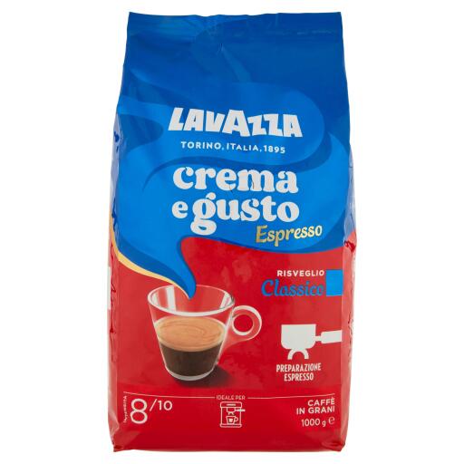 Caffè Lavazza Crema&gusto Classico in grani Espresso in grani kg.1 intensita'8