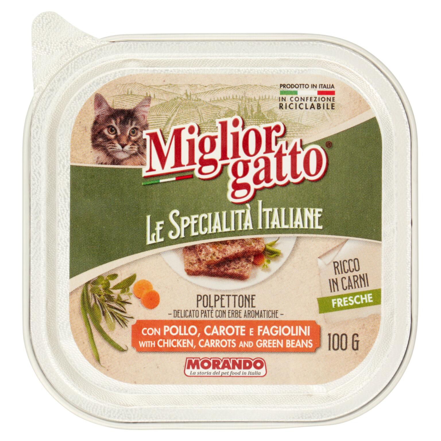 Migliorgatto Patè Pollo/Carote/Fagiolini 100g Specialità Italiane