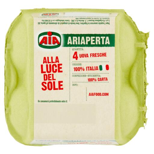 Uova x4 da allevamenti all'aperto Aia