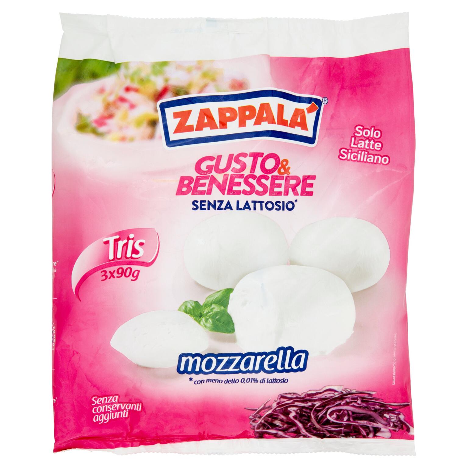 Mozzarella Tris Senza Lattosio 3x90g Zappalà