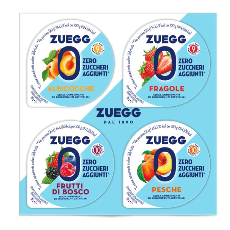 Confettura Zero Zuccheri Aggiunti Frutta Assortita 4x20g Zuegg