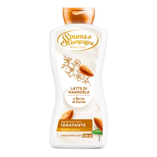 Bagno crema al latte di mandorla 650ml Spuma di sciampagna