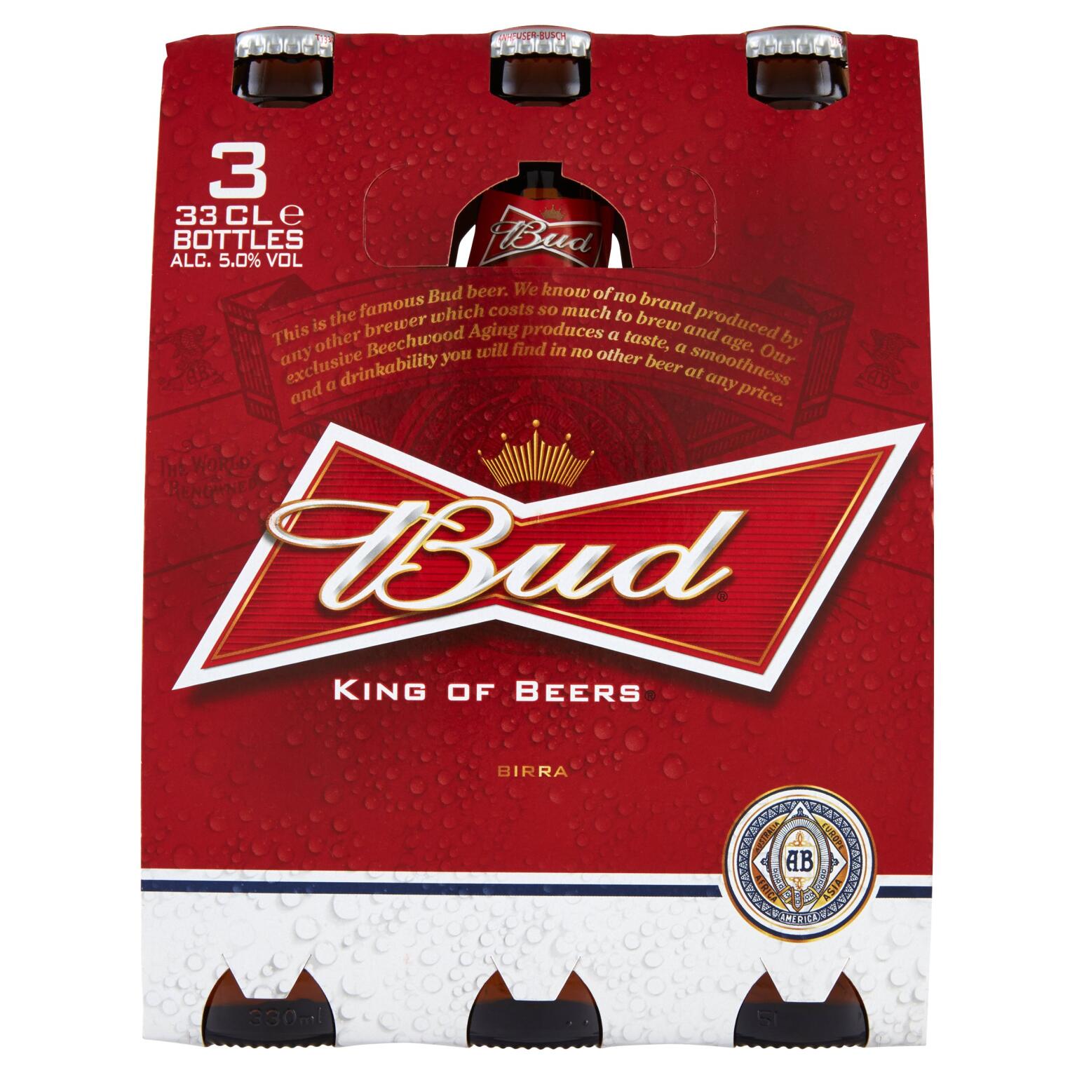 Birra Bud cl33x3 bottiglia 5%