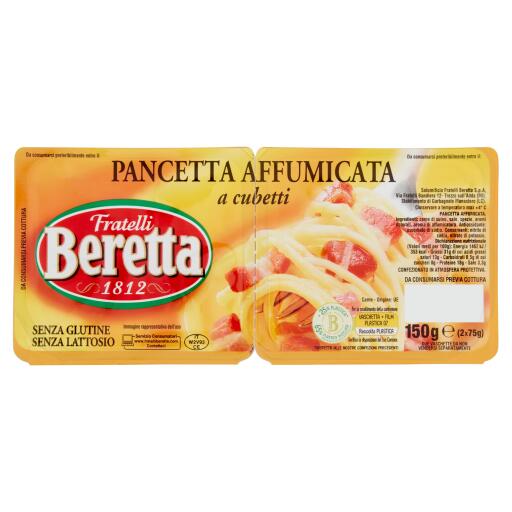 Pancetta affumicata a cubetti 150g Flli Beretta senza glutine