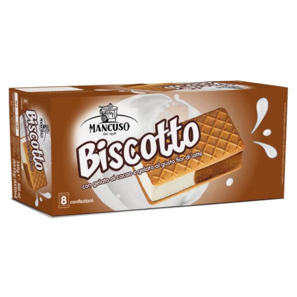 Biscottino Fiordilatte/Cacao 8x45g Mancuso