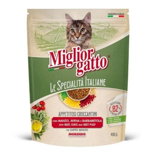 Migliorgatto croccantini da 400g Manzo,Avena e Barbabietola