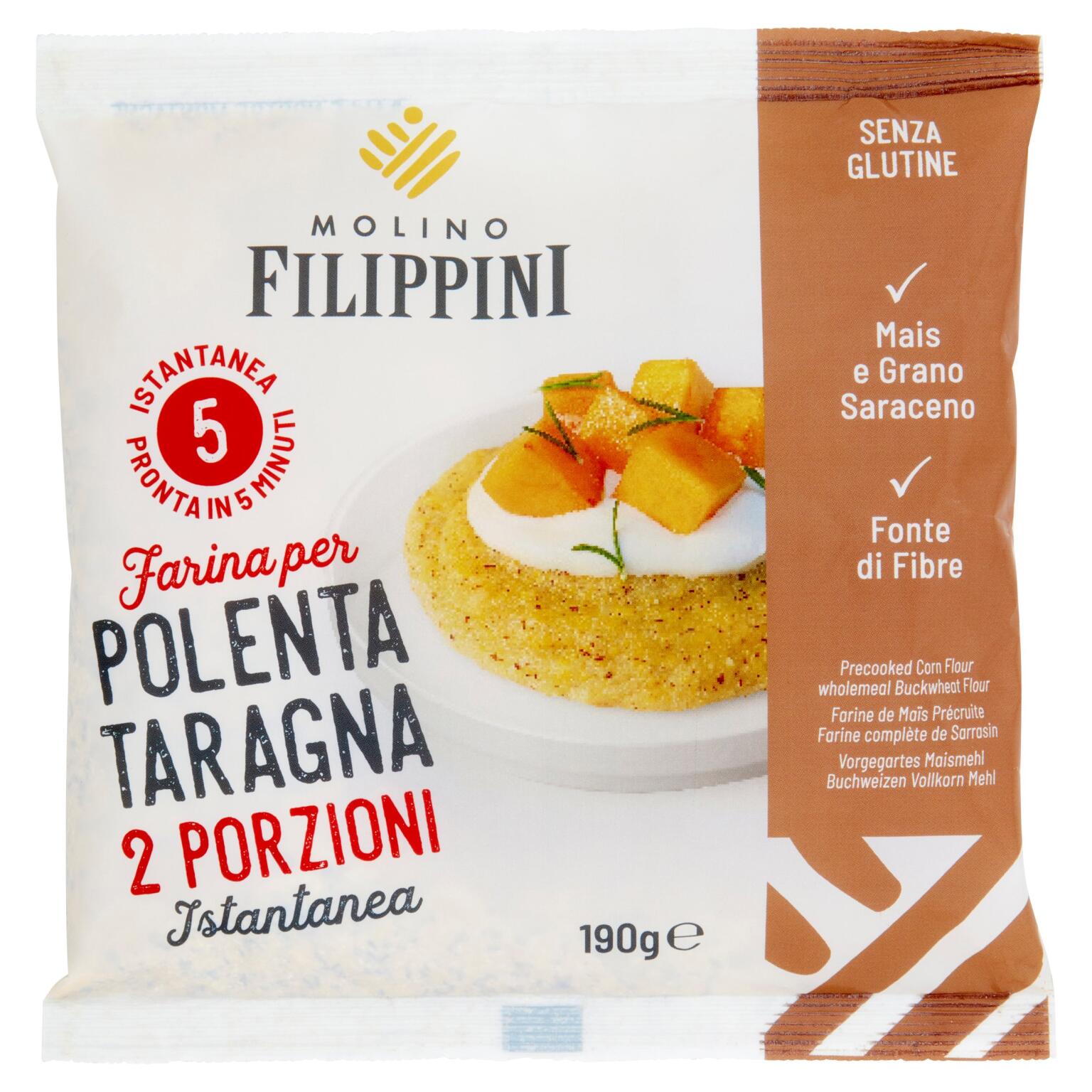 Farina per Polenta Istantanea 2porzioni 190g Molino Filippini