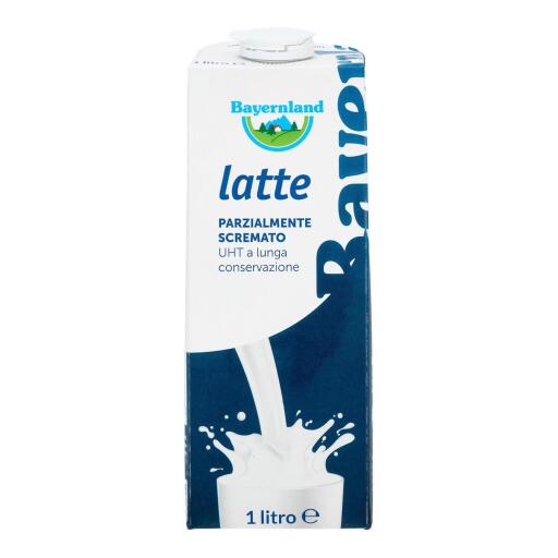 Latte parzialmente scremato 1 litro Uht con tappo Bayernland