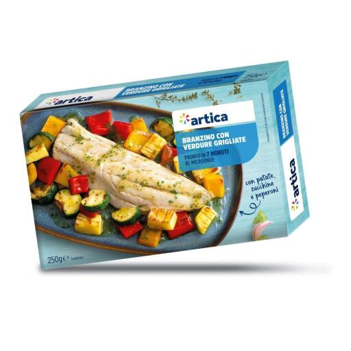 Branzino con verdure grigliate 250g Artica