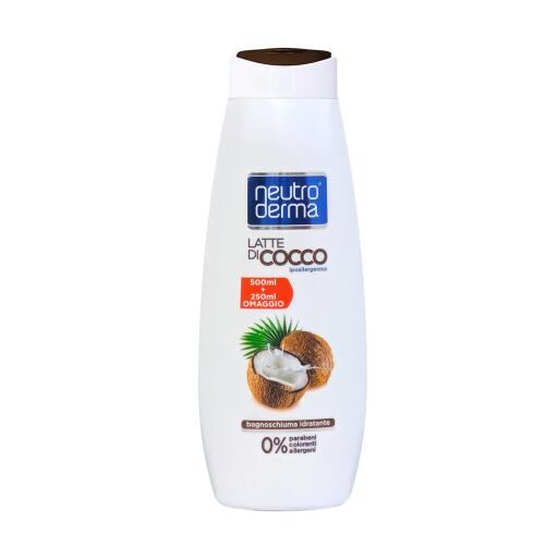 Bagnoschiuma Linea latte, latte di cocco idratante 750ml, Neutroderma