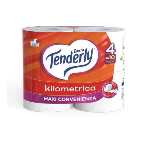 Carta Igienica Tenderly Kilometrica 4 rotoli 500 strappi
