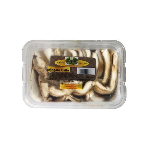 Gelato in vaschetta algusto panna con variegatura al caffè, decorato con biscotti da 1kg