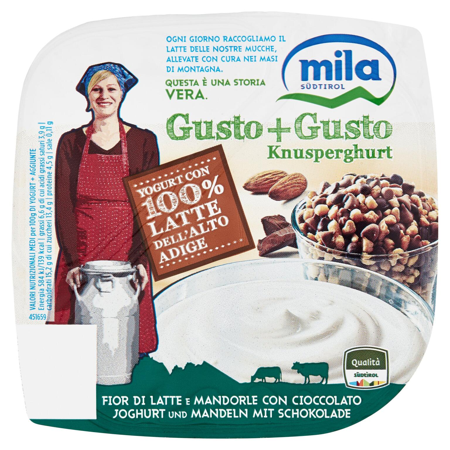 Gusto+gusto bianco e mandorle con cioccolato 150g Mila