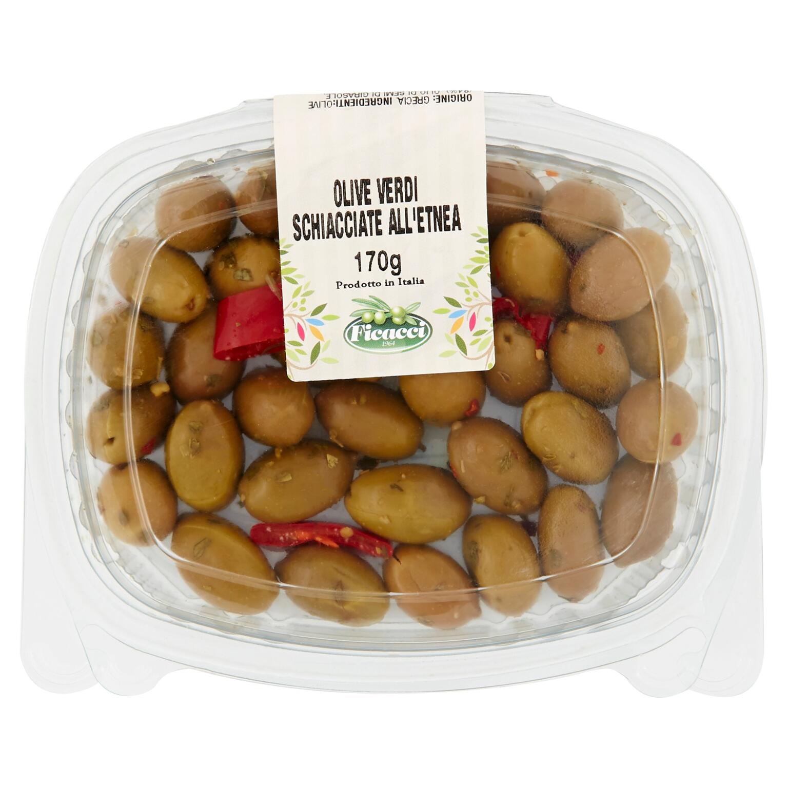 Olive verdi schiacciate all'Etnea 170g