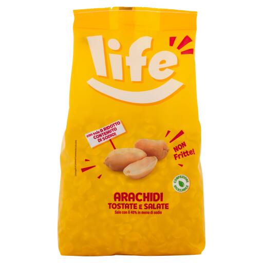 Arachidi sgusciate e salate sacchetto 1kg Life