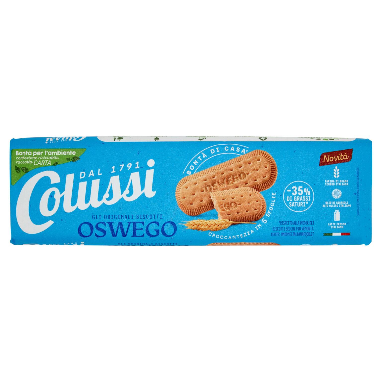 Biscotti Oswego no olio di palma 250g Colussi