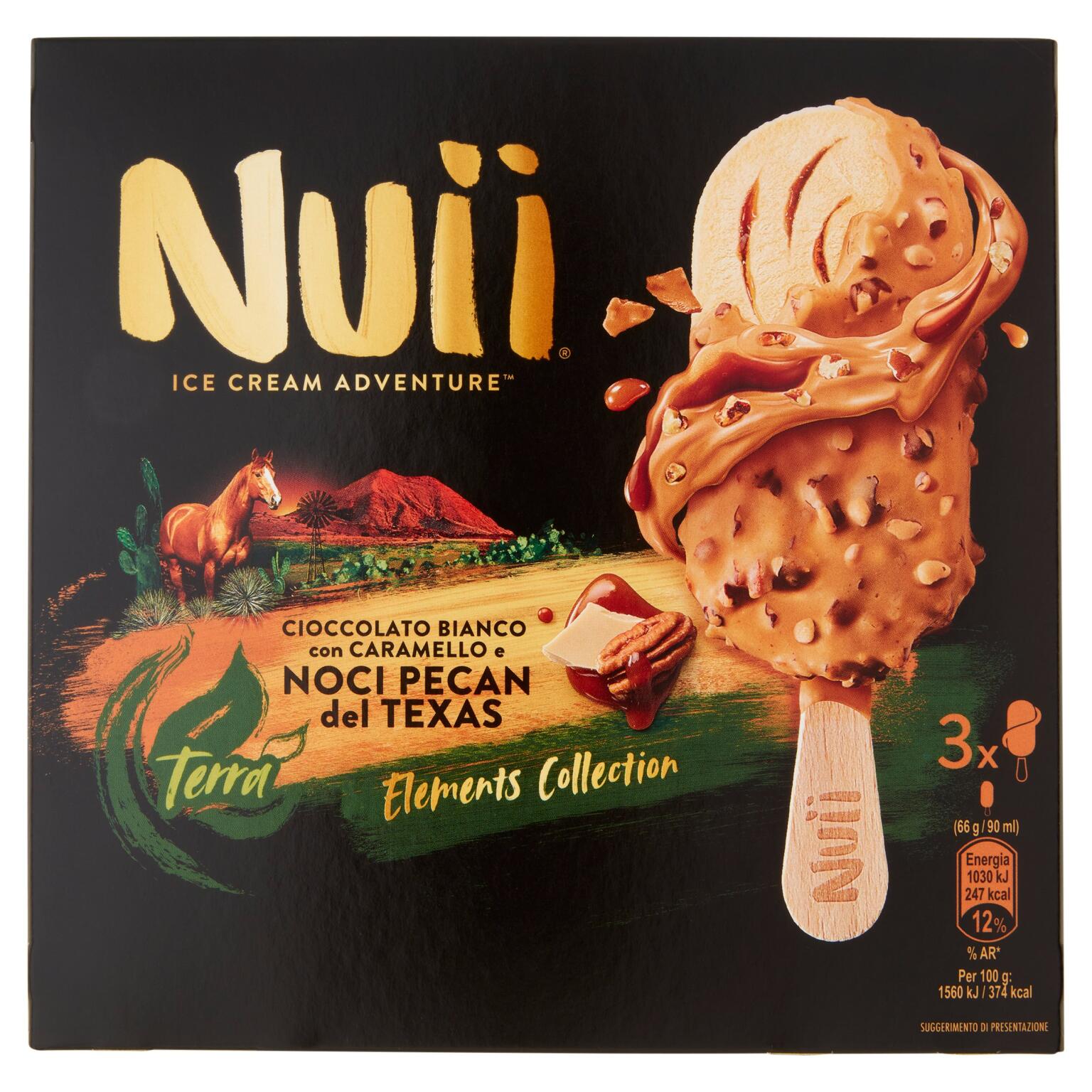 Nuii Cioccolato Bianco con Caramello e Noci Pecan del Texsas x3