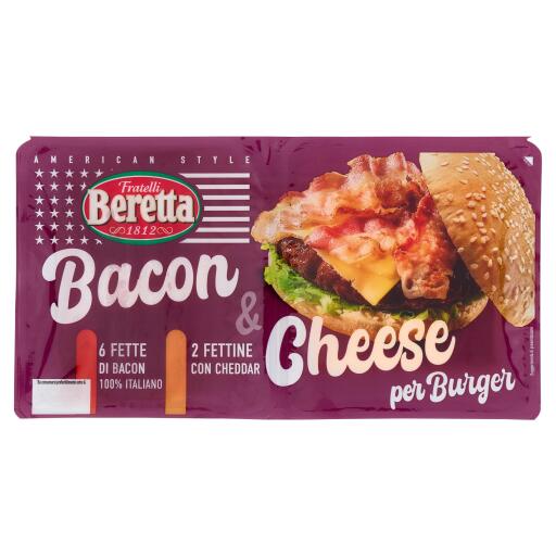Bacon & cheese per burger 90g Beretta