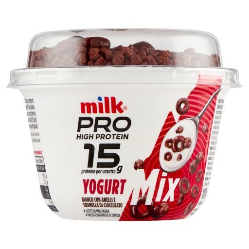 Pro Yogurt Mix 180g Bianco con Anellie e          Granella di Cioccolato