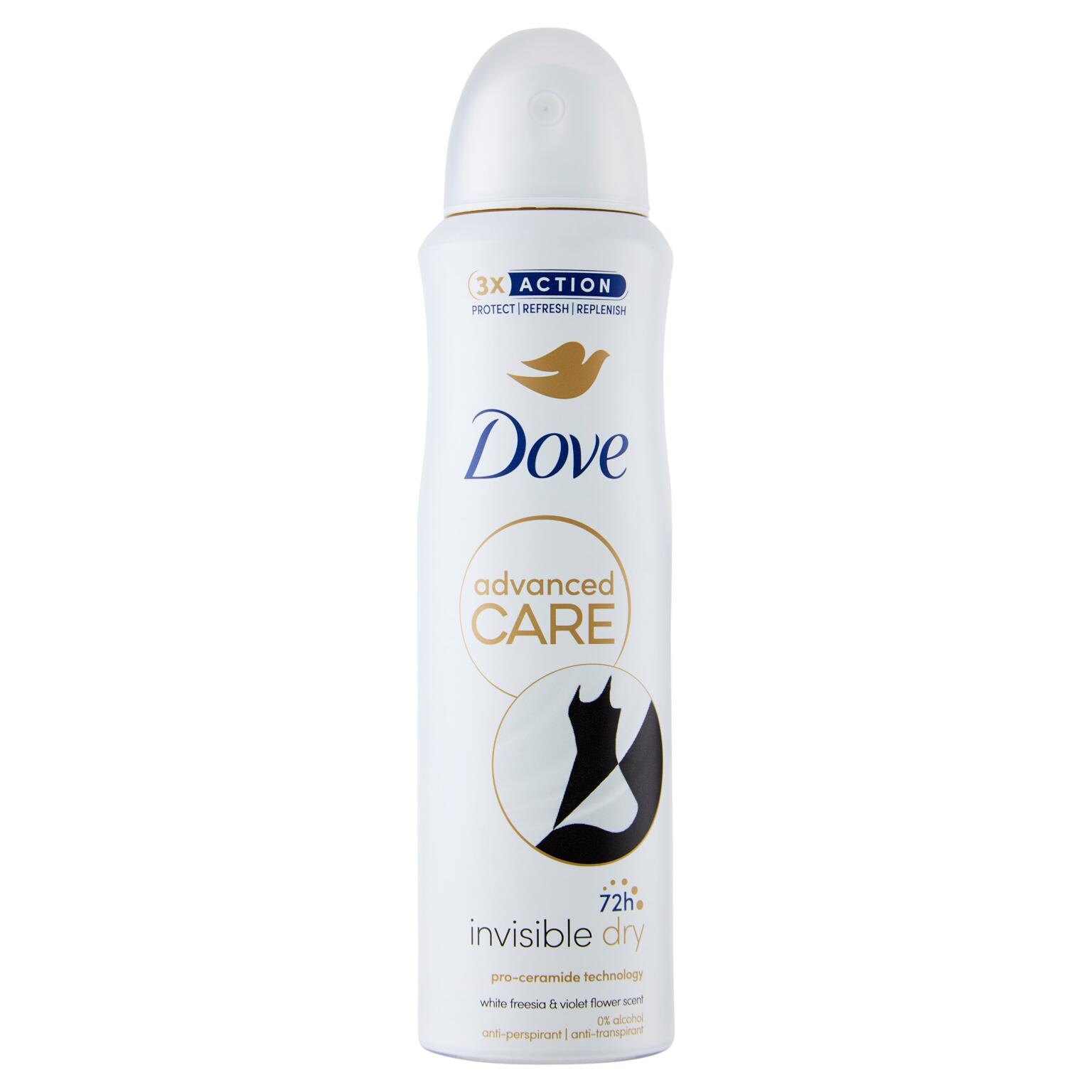 Deodorante spray Advanced care Dove Invisible dry da 150ml